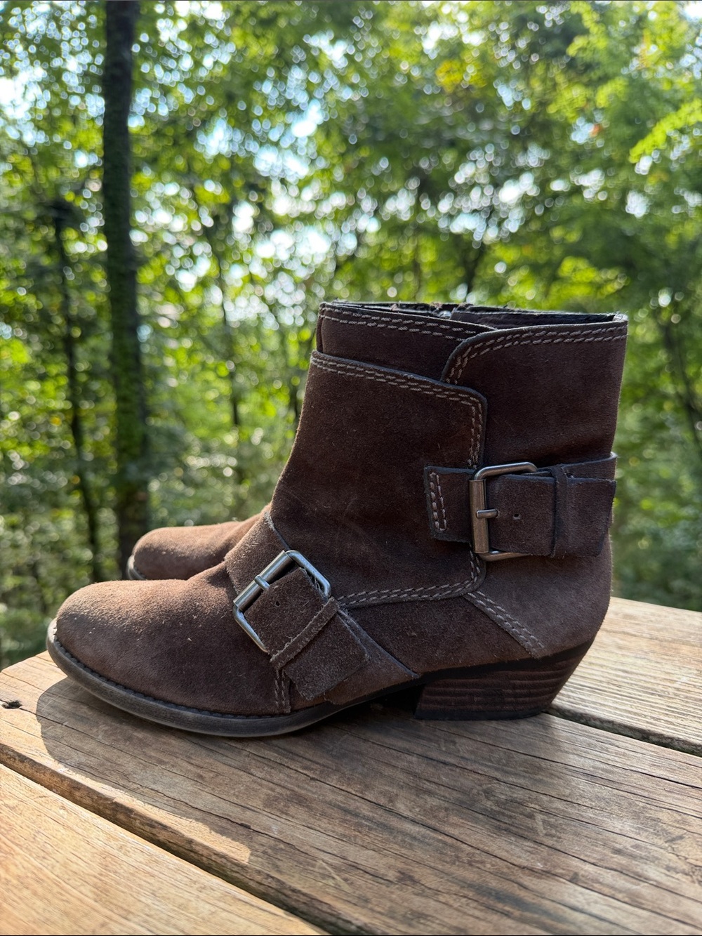 NINE WEST VINTAGE AMERICAN COLLECTION SUEDE MOTO/BIKER BOOT